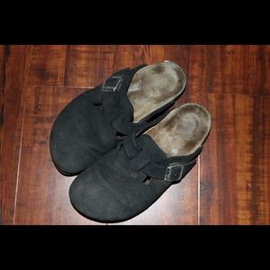 Birkenstock Boston Suede Black Shoes